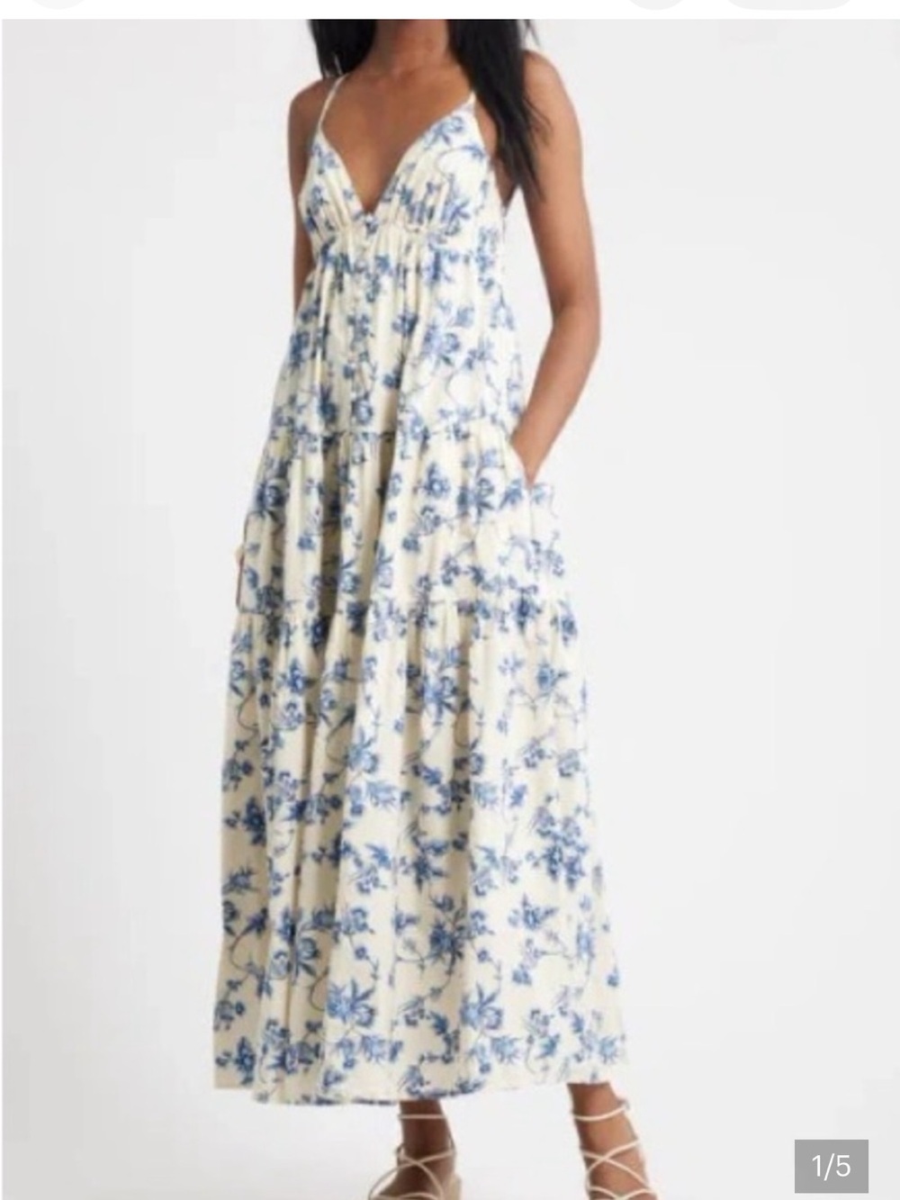 Treasure & Bond Tiered Maxi Dress, Size M
